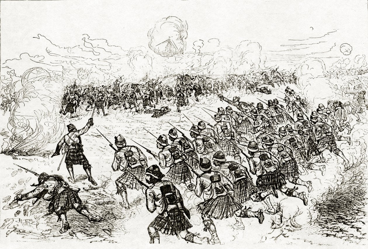 The Black Watch anklager gravene i slaget ved Tel el-Kebir, publisert i 