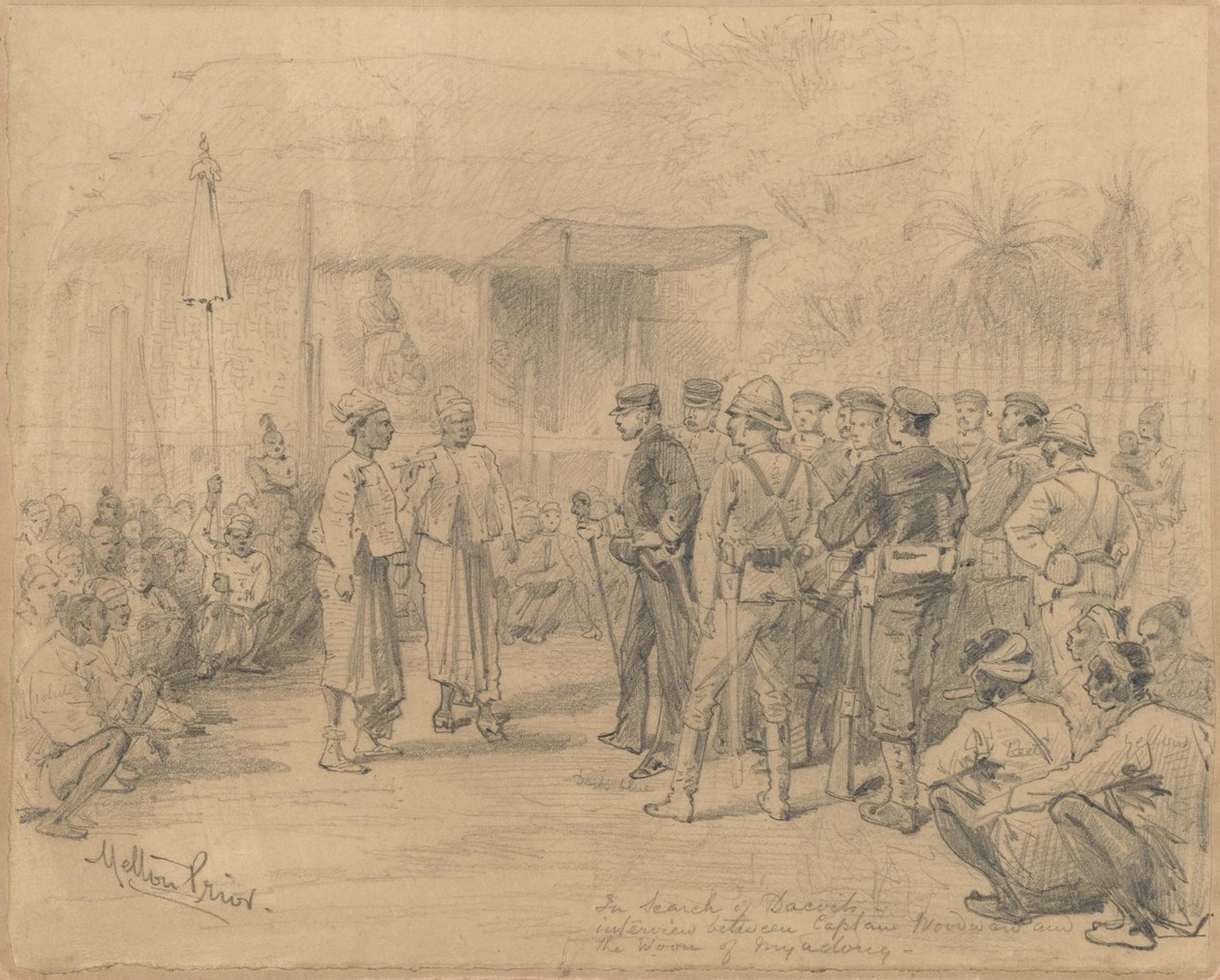 På jakt etter Dacoits, ca. 1885 av Melton Prior