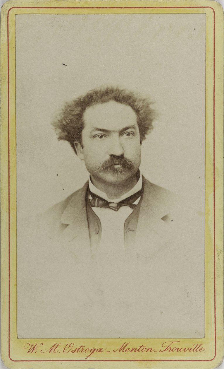 Portrett av komponisten Robert Planquette 1848-1903, ca. 1880. av Menton . Photo studio W.M. Ostroga