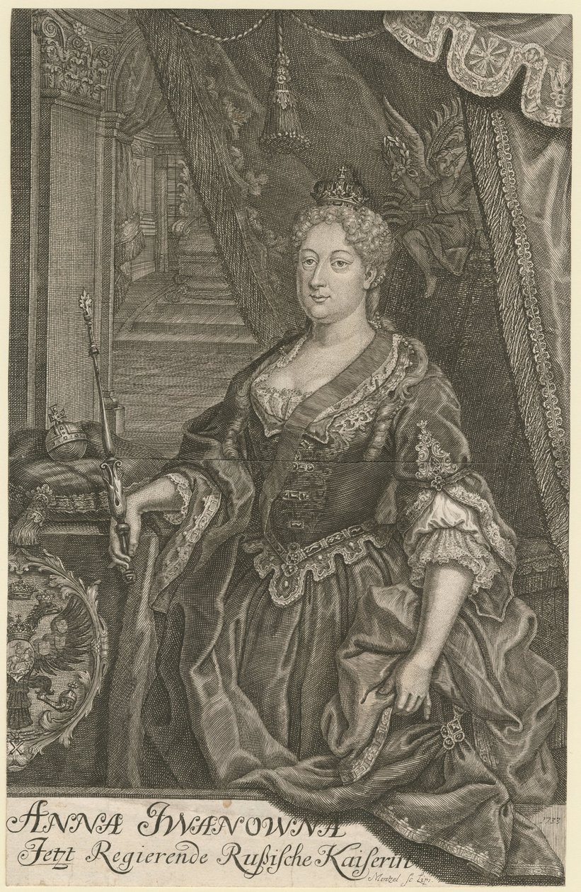 Portrett av keiserinne Anna Ioannovna 1693-1740, 1733 av Mentzel
