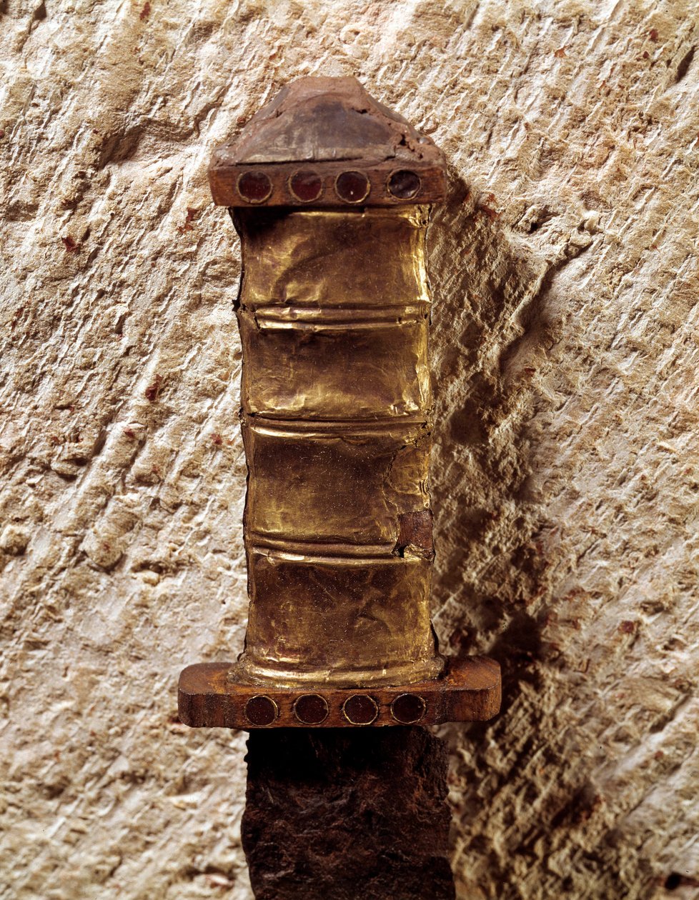 Merovingerkunst: Handle of Spee, 600-tallet. Gaule, National Museum of Archaeology of Saint Germain en Laye av Merovingian Merovingian