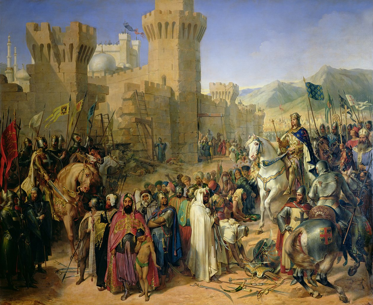 Ptolemais gitt til Philip Augustus (1165-1223) og Richard Løvehjerte (1157-99) 13. juli 1191 av Merry Joseph Blondel