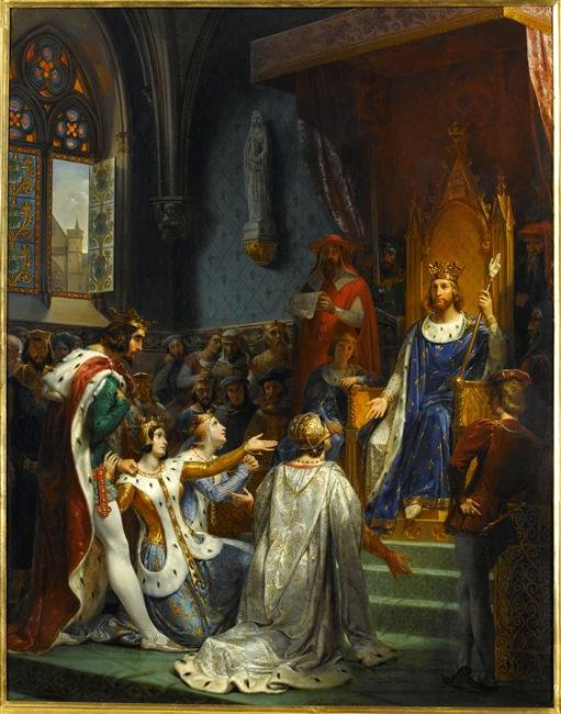 Kong John II den gode mottar på Louvre innsendelsen av Karl II den onde, kongen av Navarra, 1354n av Merry Joseph Blondel