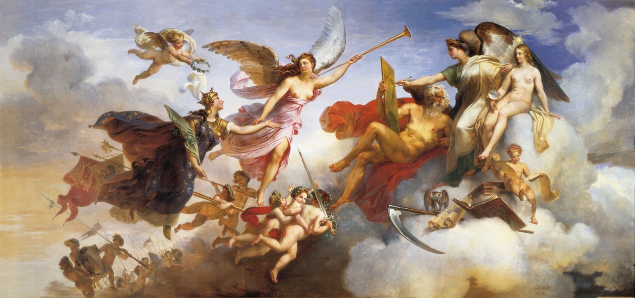 Det seirende Frankrike ved Bouvines (1214) av Merry Joseph Blondel