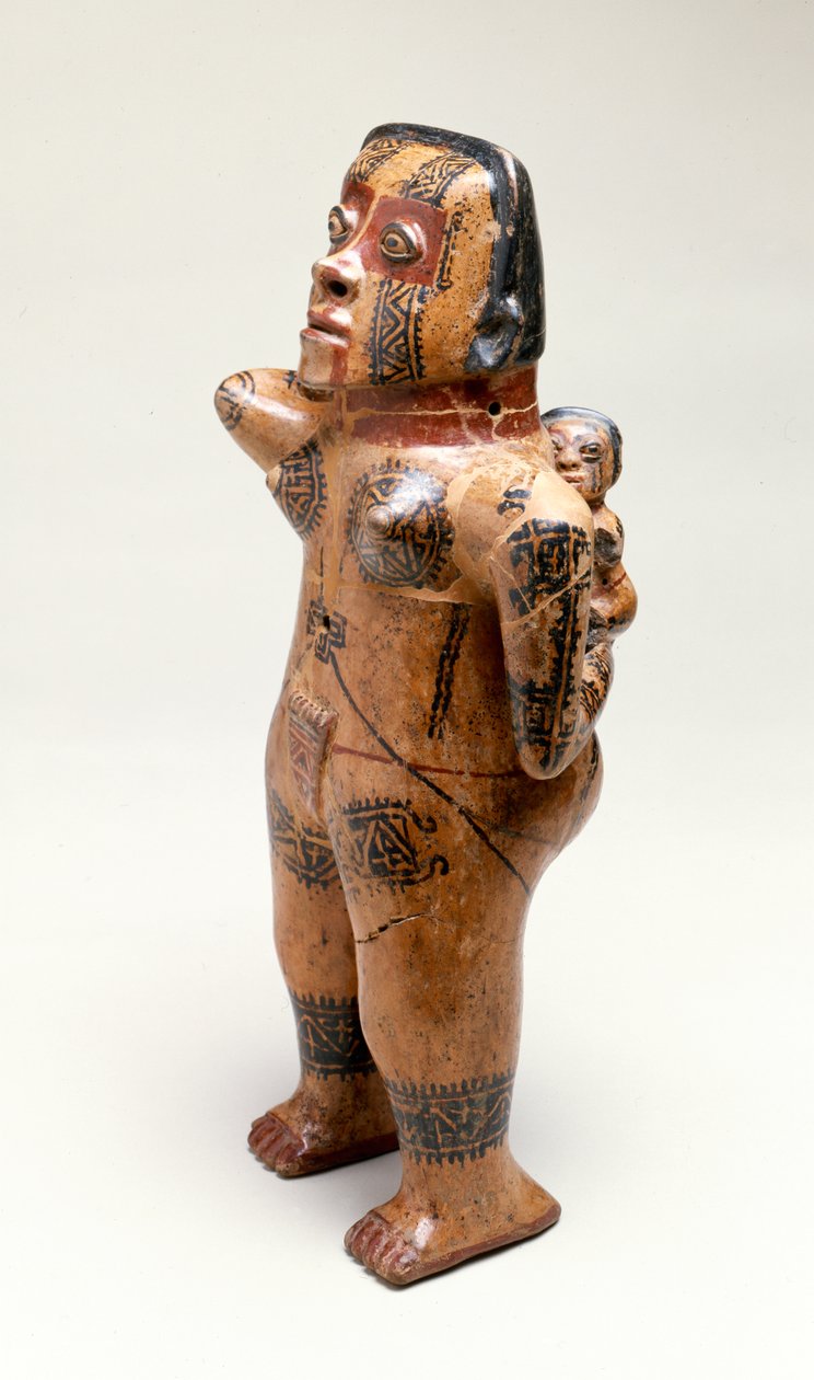 Kvinne med barn, Guanacaste, 500-800 (keramikk) av Mesoamerican