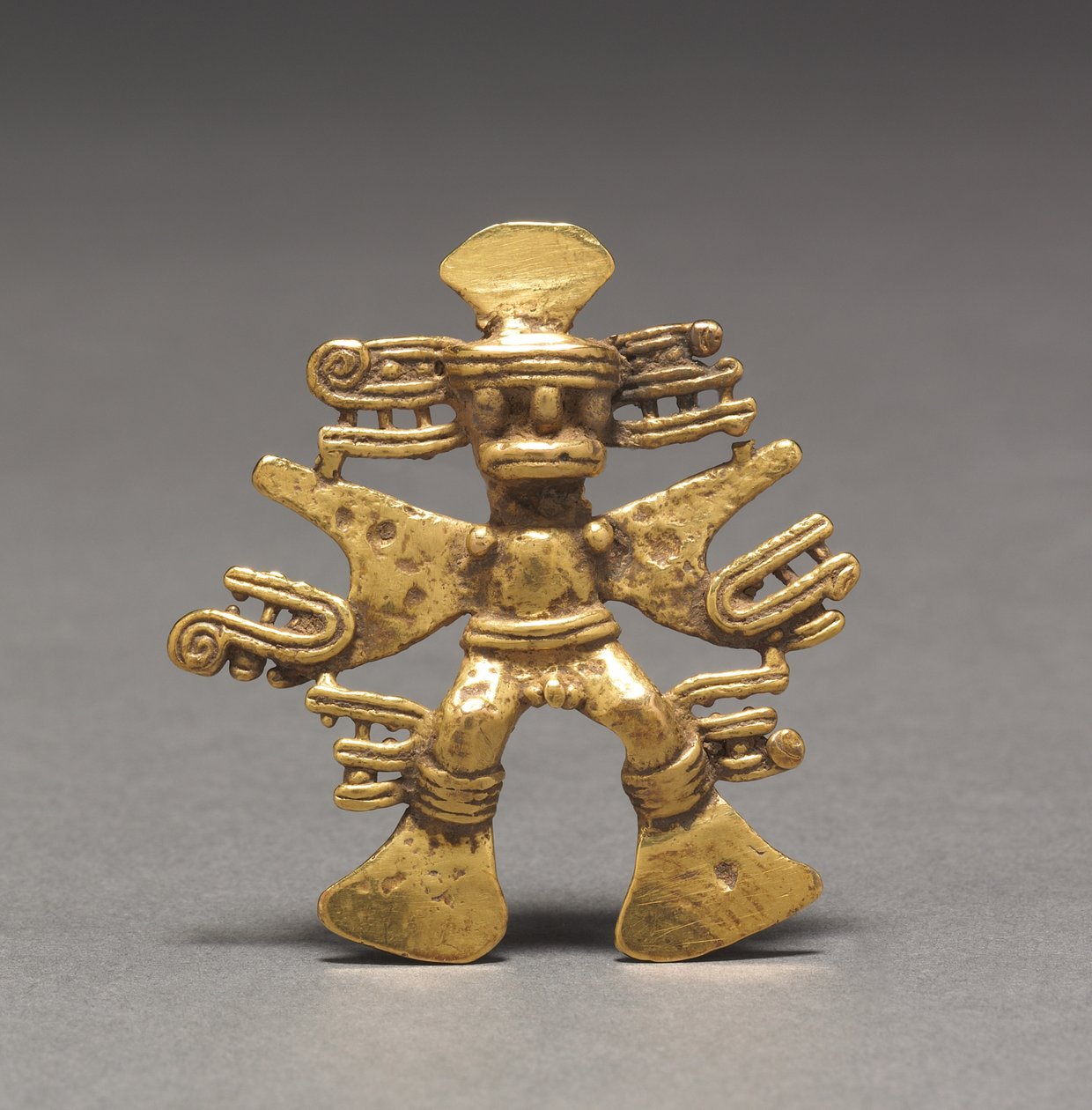 Figuranheng, ca. 700-1550 (støpt og hamret gull) av Mesoamerican Mesoamerican