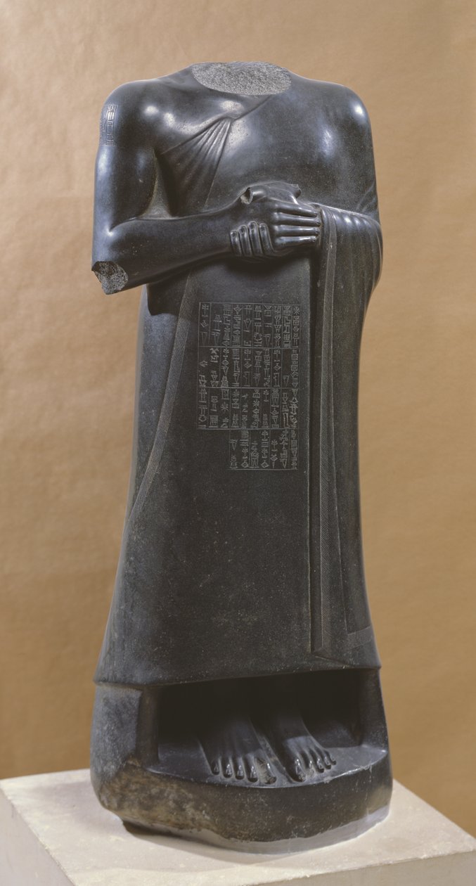 Gudea, prins av Lagash, stående (dioritt) av Mesopotamian