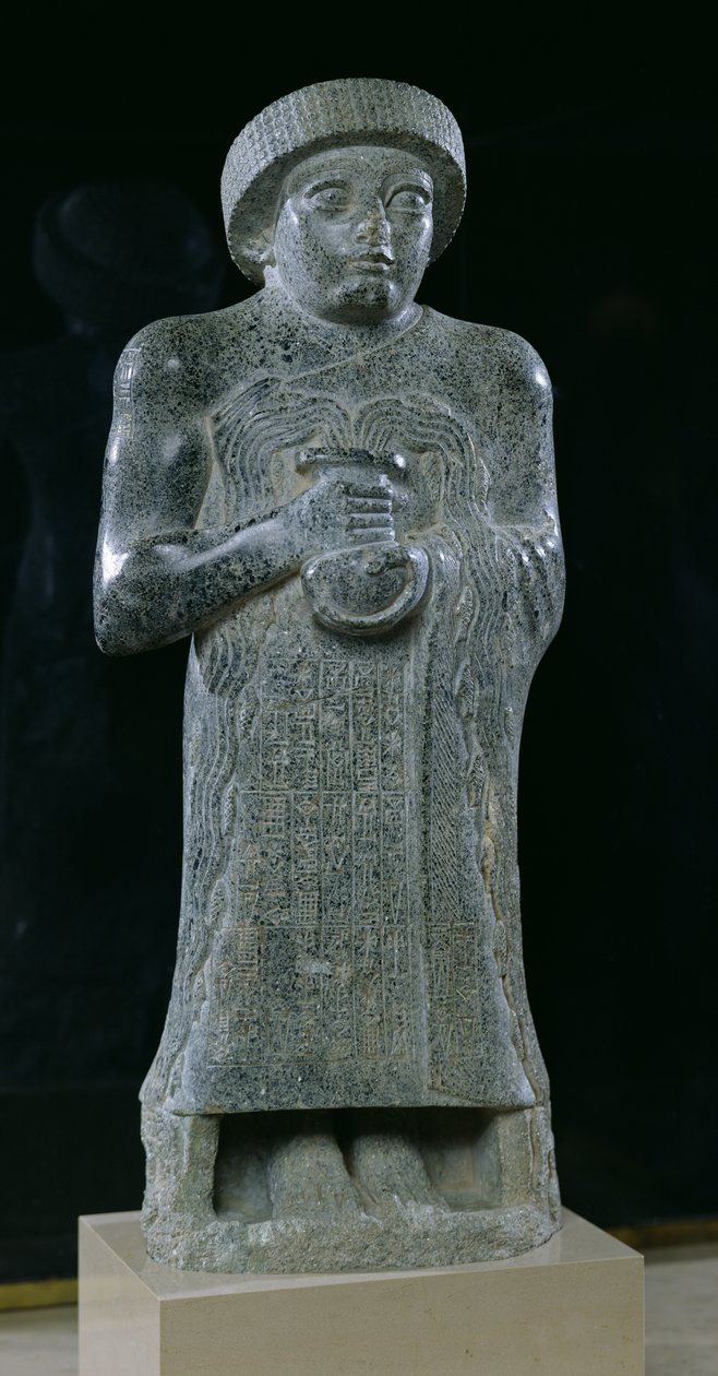 Statue av Prins Gudea, ca. 2150 f.Kr. (dioritt) av Mesopotamian