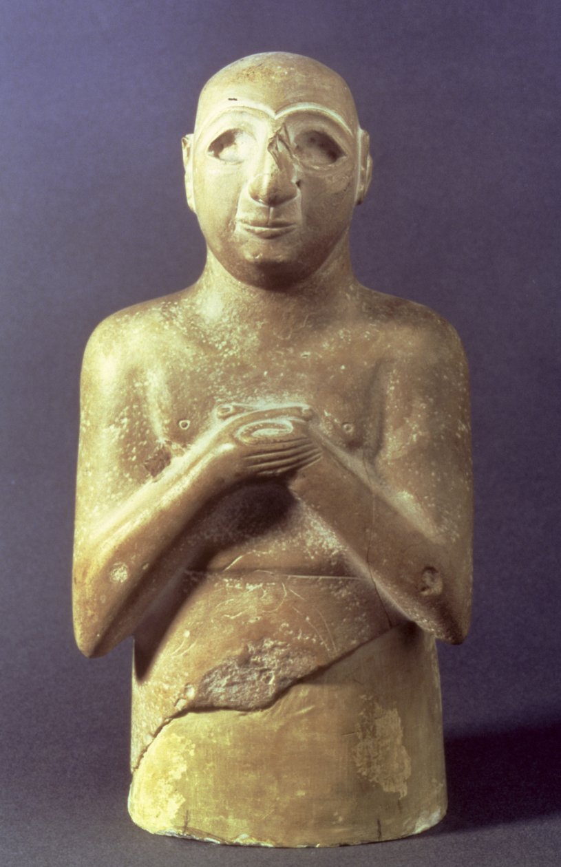 Statue av guden Utu, mesopotamisk, ca. 2400 f.Kr. (kalkstein) av Mesopotamian