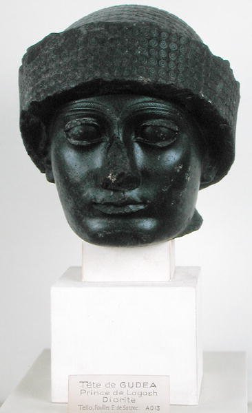 Leder av Gudea, Prince of Lagesh, fra Telloh (gamle Girsu) Neo-Sumerian, ca. 2150 f.Kr. (dioritt) av Mesopotamian