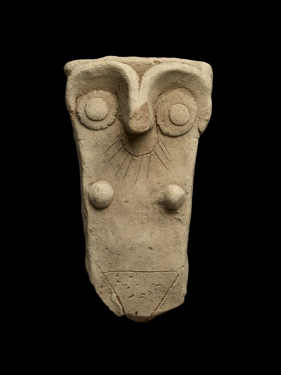 Håndtak fra en krukke fungerte som en morgudinne, Early Dynastic III (bakt leire) av Mesopotamian