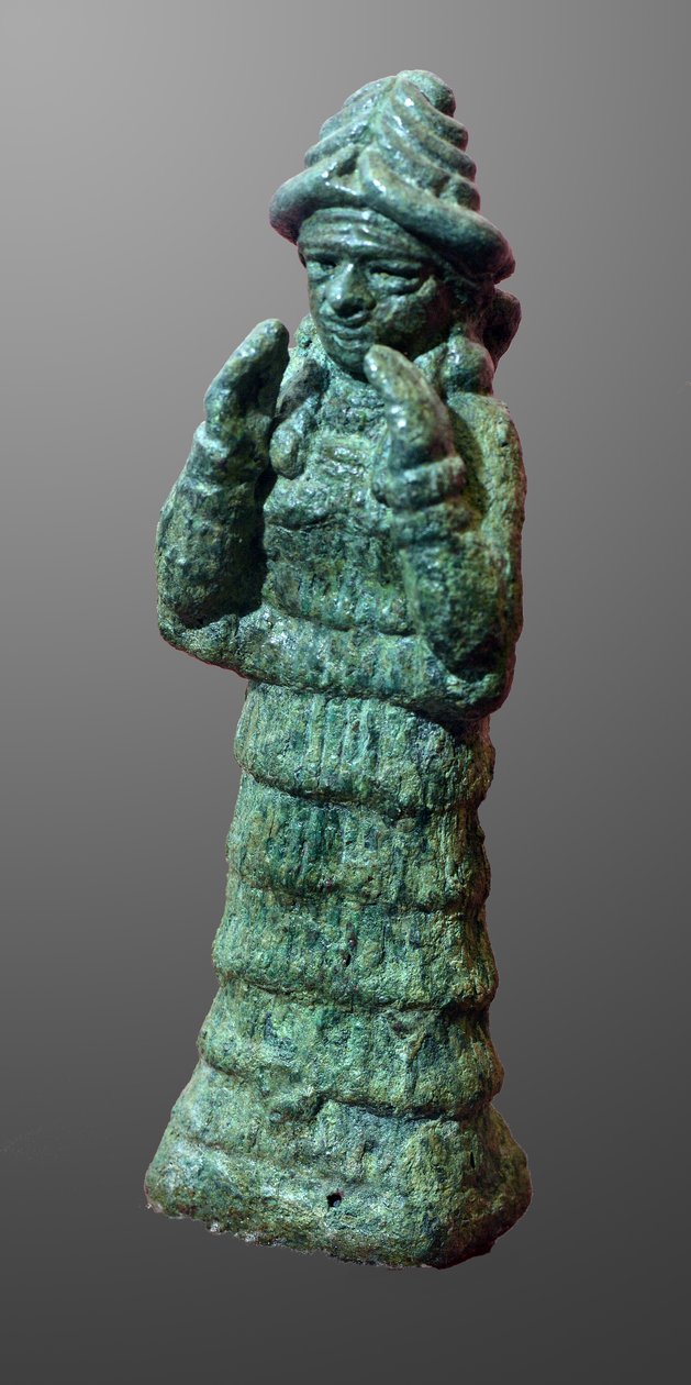 Bronsefigur av skytsgudinnen LAMA, Mesopotamia ca. 2035-1794 f.Kr. (bronse) av Mesopotamian Mesopotamian