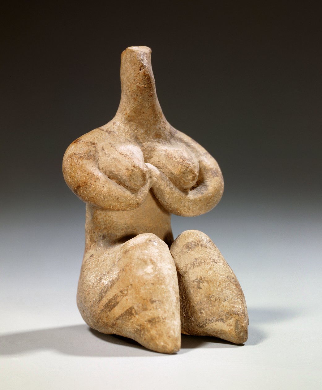 Mesopotamia: statuett av fecondite i terrakottastil Halaf. 4500 f.Kr. Paris, Louvre-museet av Mesopotamian Mesopotamian