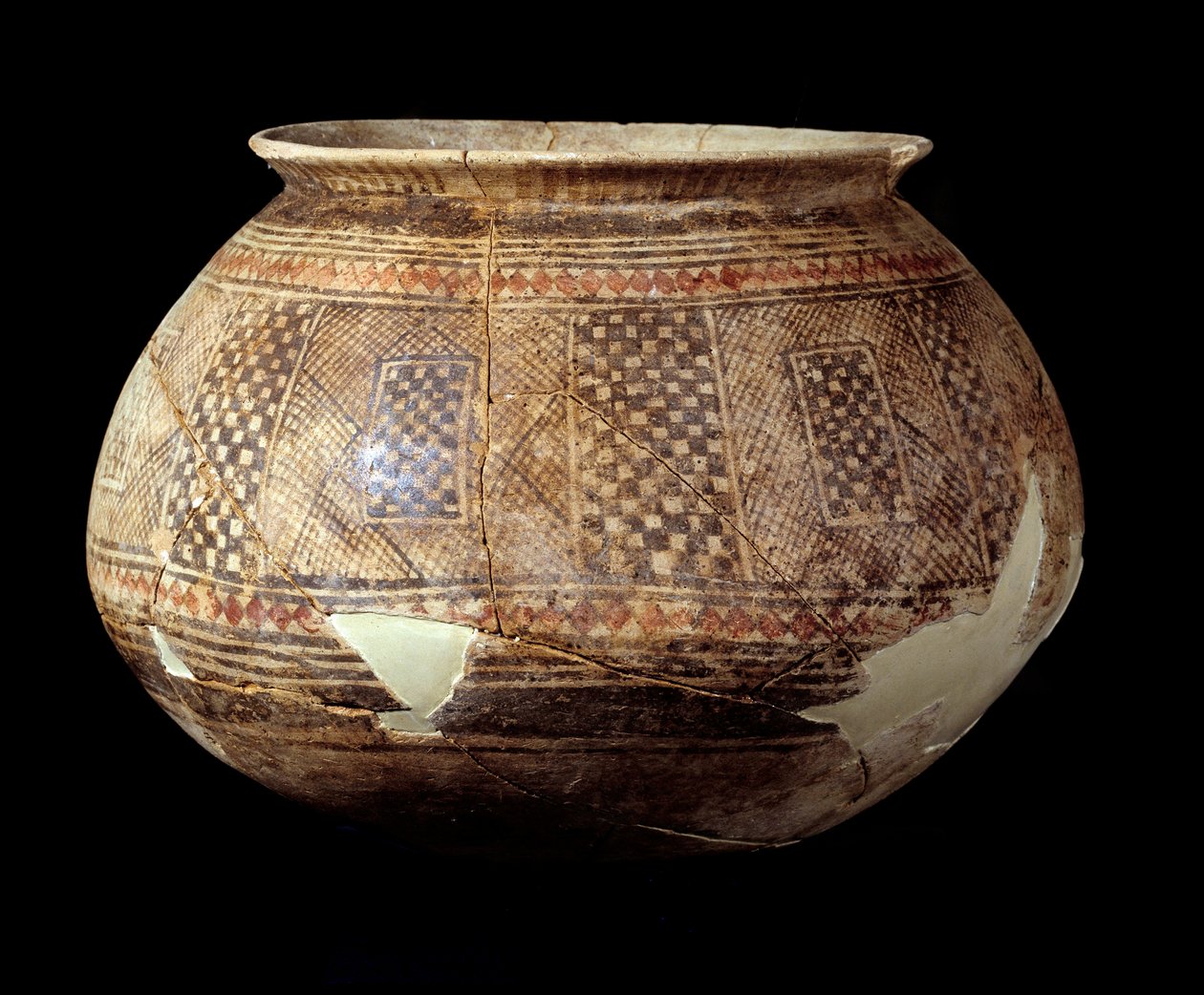 Orientalsk kunst: Vase med geometrisk dekor i stilen til Halaf (terrakotta, rundt 4500 f.Kr.) Mesopotamia eller Nord-Syria. Paris, Musée du Louvre av Mesopotamian Mesopotamian