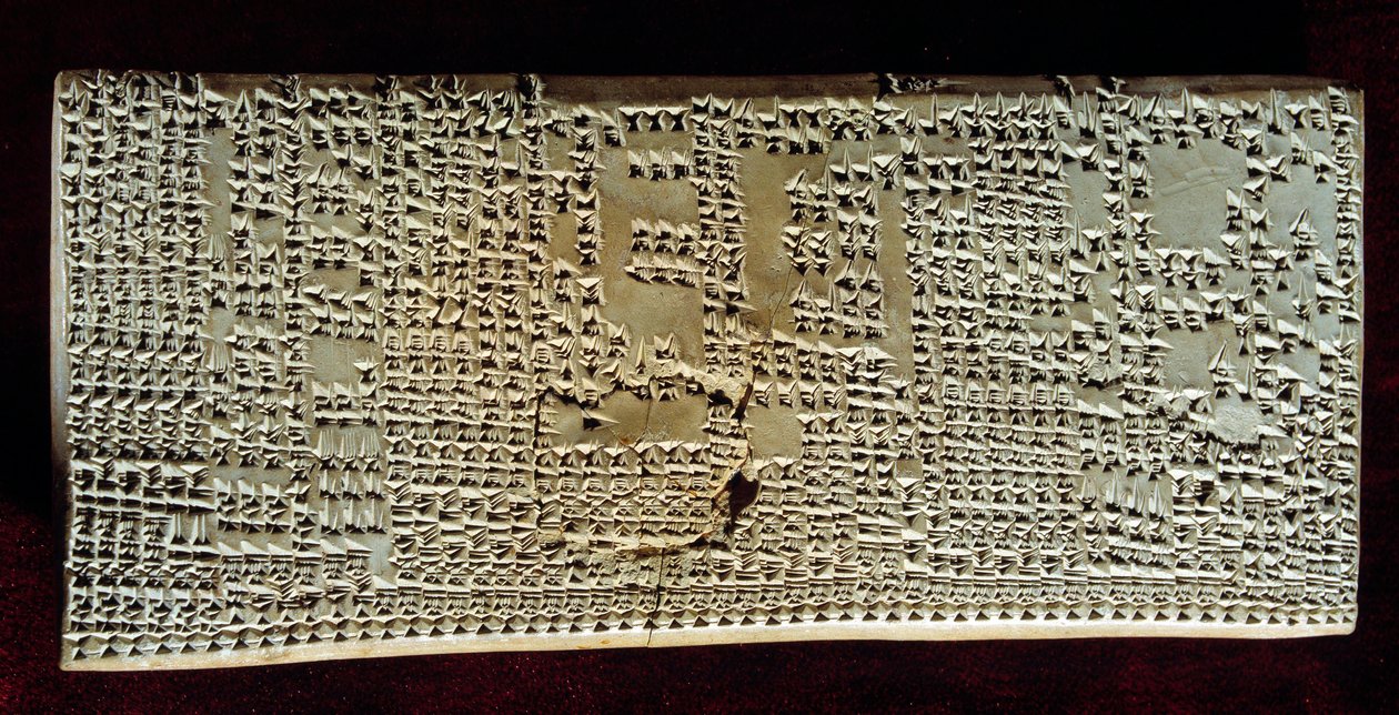 Orientalsk antikvitet: medisinsk tavle gravert med kileskrift tegnet etter en leverundersøkelse for forkynnelser. Periode Seleucid og Parthe (rundt 300 f.Kr. -200 e.Kr.). Fra Mesopotamia. Paris, Louvre-museet av Mesopotamian Mesopotamian