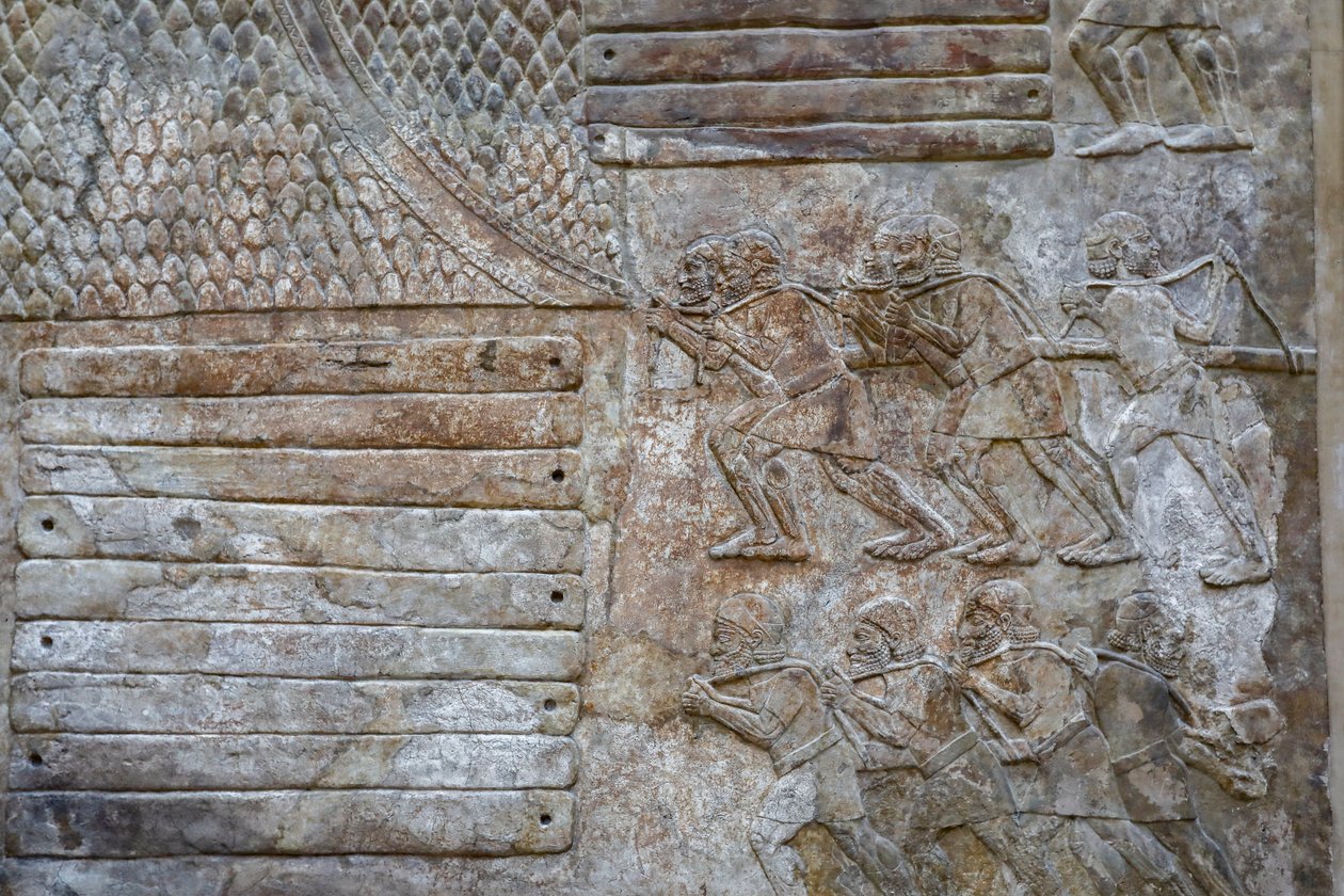 Transport av sedertre av Libanon-tre. (Lav lettelse) av Mesopotamian Mesopotamian