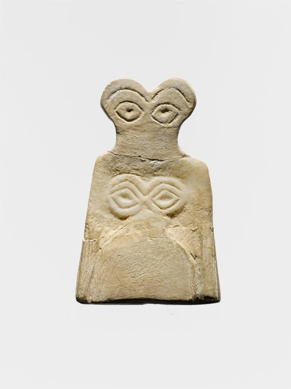 Middle Uruk eye idol, c.3700-3500 B.C. (gypsum alabaster) av Mesopotamian School