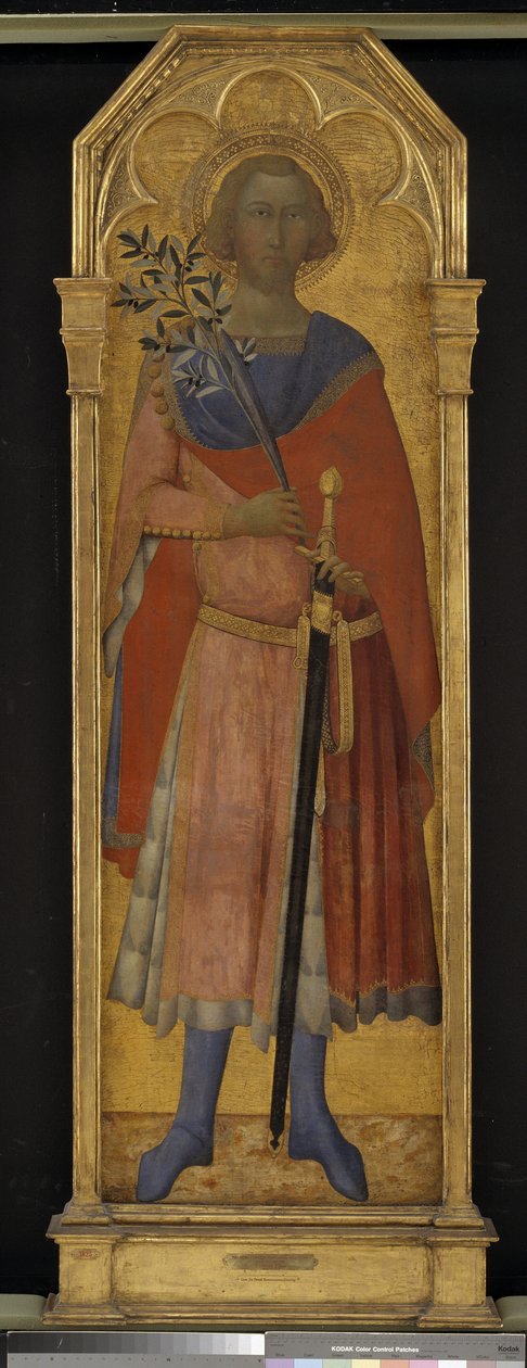 Sfântul Victor din Sienanorwegian av Mesteren for Palazzo Venezia Madonna