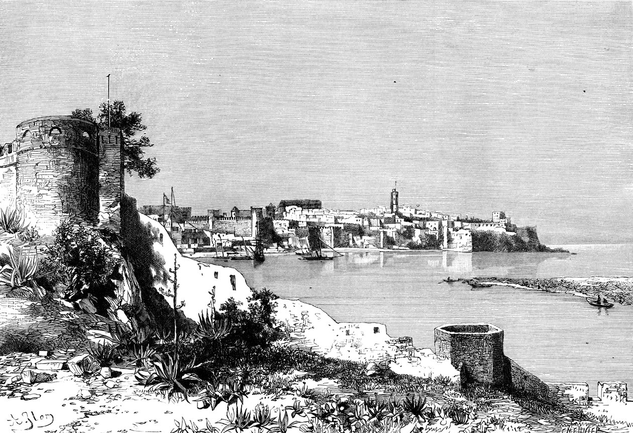 Rabat og munningen av Bou-Regreg-elven, Marokko, 1895. av Meunier