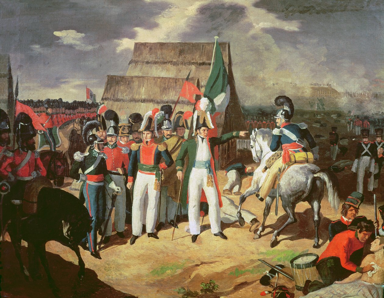 Santa Anna trosser de spanske troppene til Ferdinand VII av Mexican School