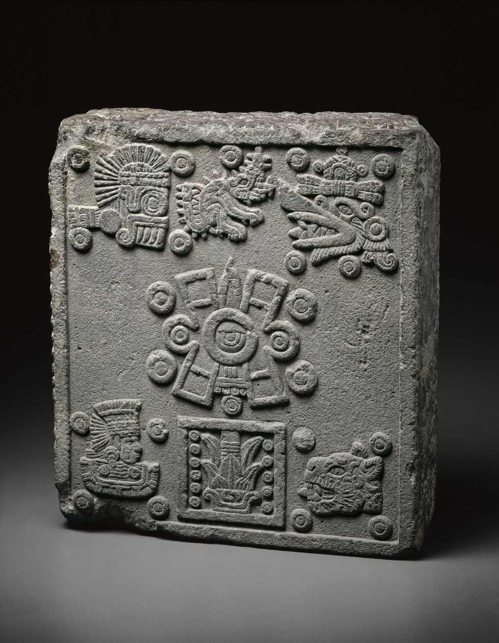 Kroningsstein av Motecuhzoma II av Mexican School