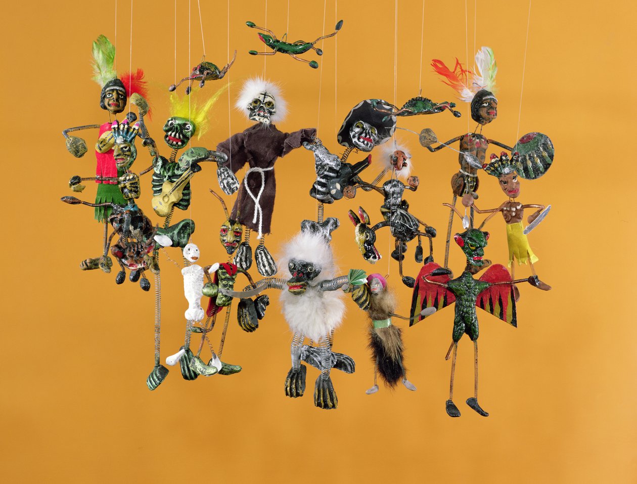 Day of the Dead-figurene, fra Oaxaca (papier mache) av Mexican School