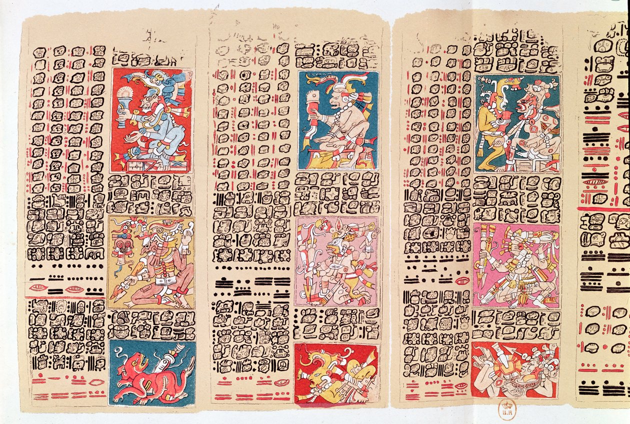 Faksimilekopi av en side av Dresden Codex (se også 82558) av Mexican School