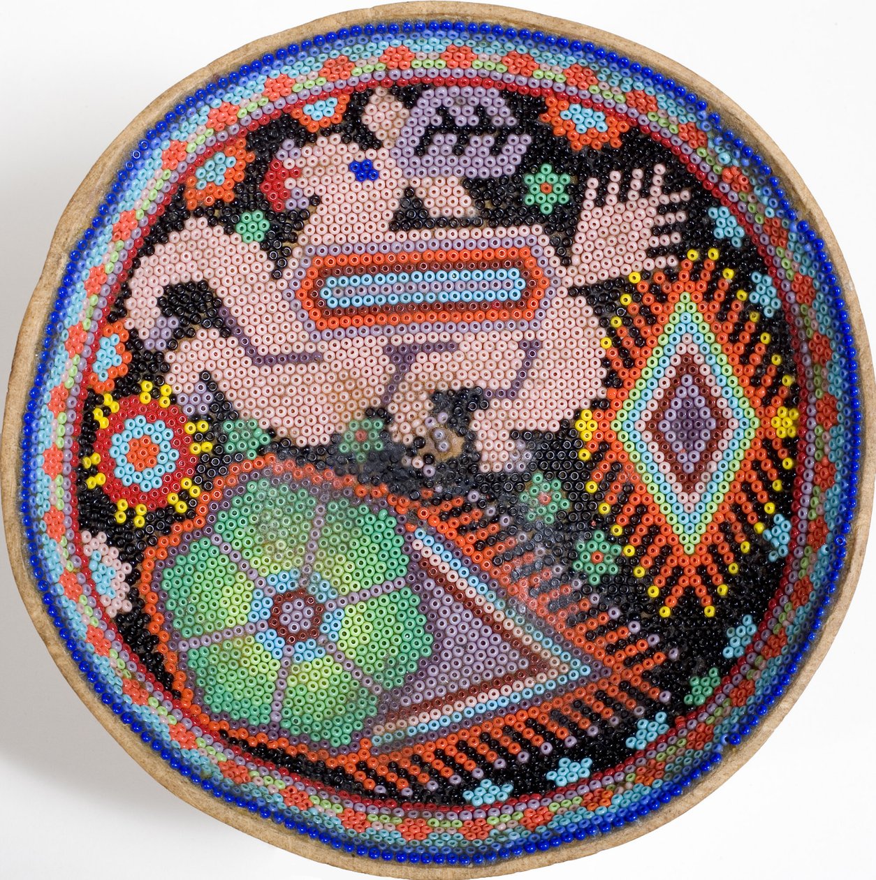Huichol bolle fra Sierra Madre, Mexico (tekstil) av Mexican School