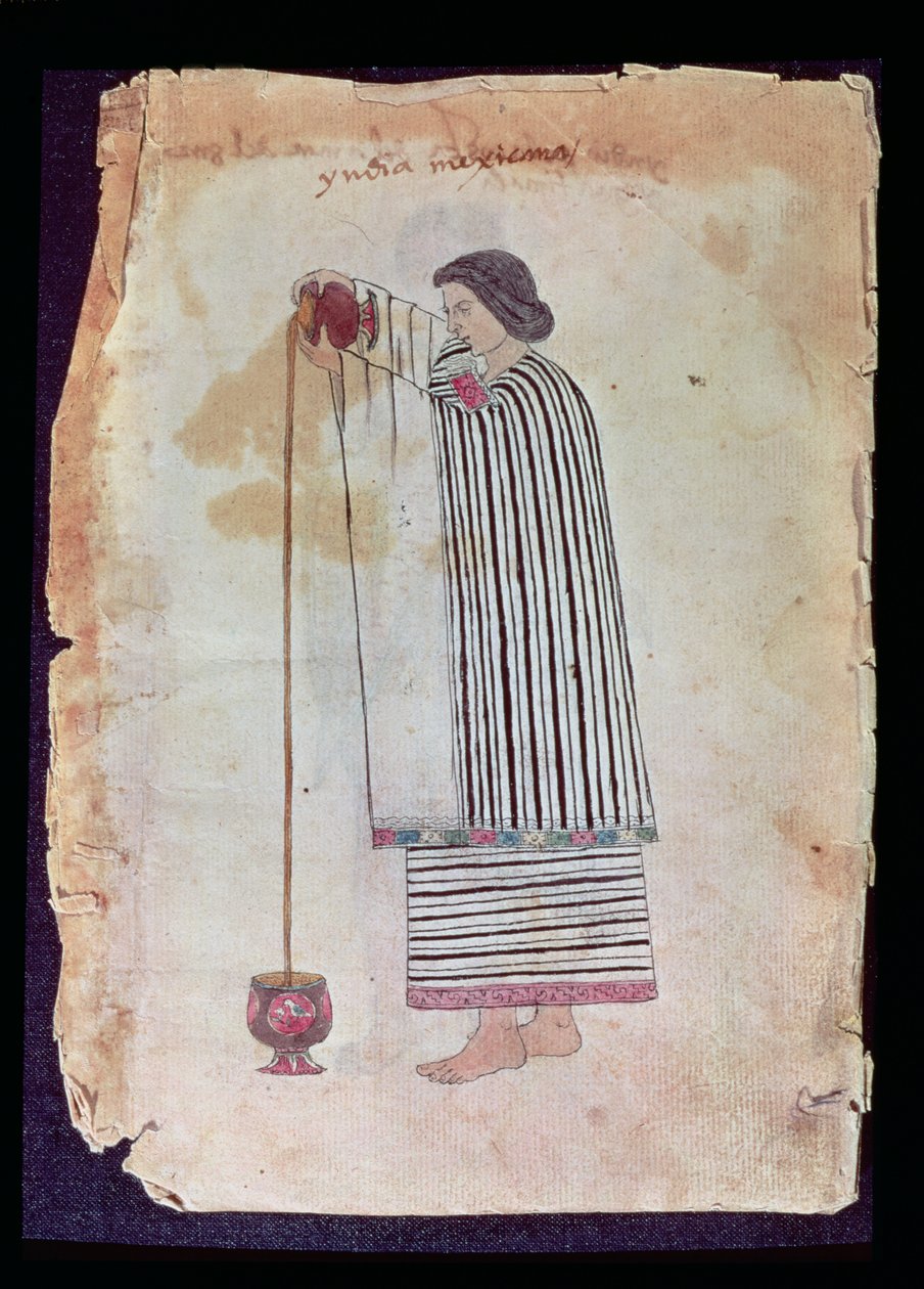 Meksikansk indisk tilbereder sjokolade, fra Codex Tuleda, 1553 av Mexican School