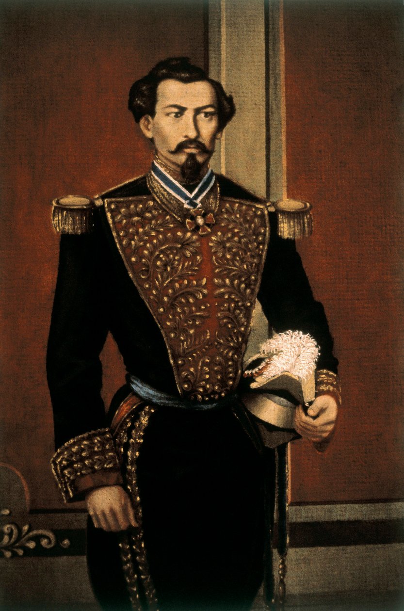 Portrett av Miguel MIRAMON (1831-1867), meksikansk general og politiker (olje på lerret) av Mexican School