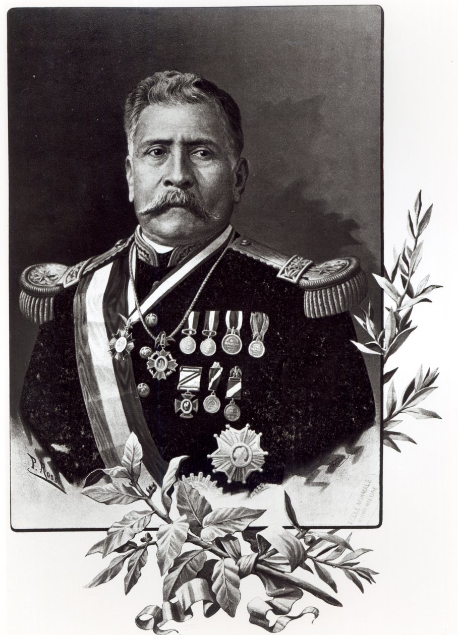 Portrett av Porfirio Diaz (1830-1915) av Mexican School
