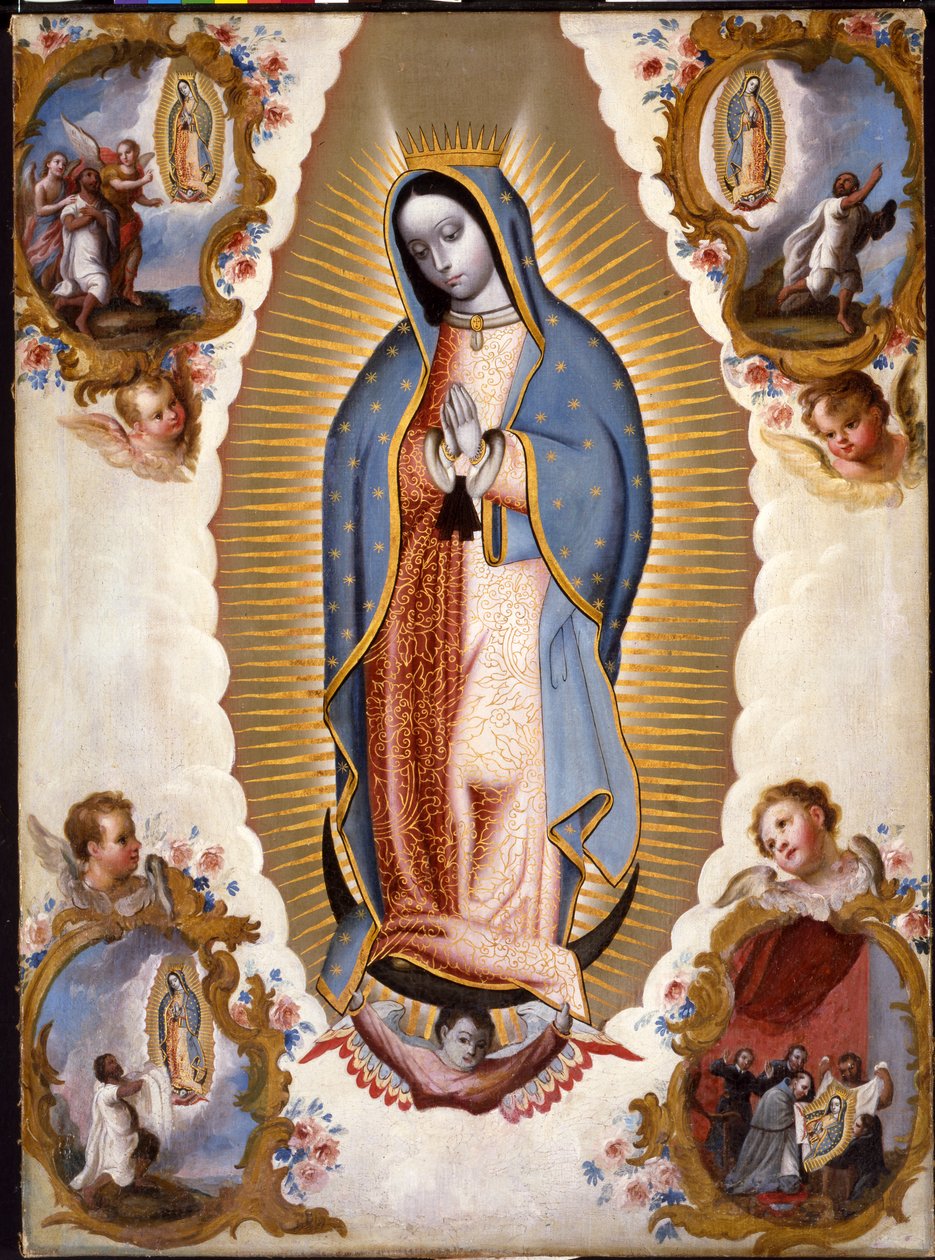 Jomfruen fra Guadalupe av Mexican School