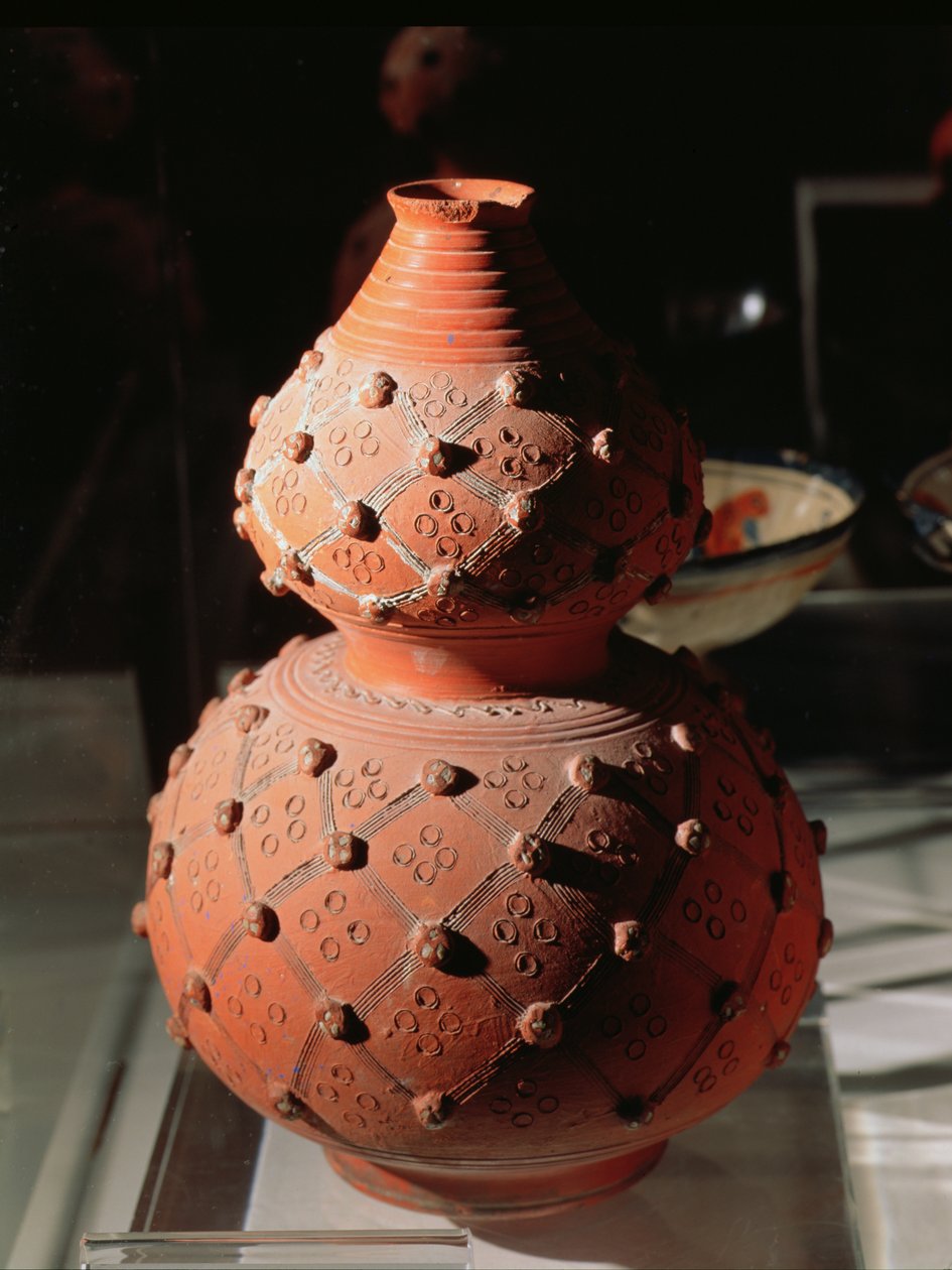 Vase i form av en kalebass (keramikk) av Mexican School