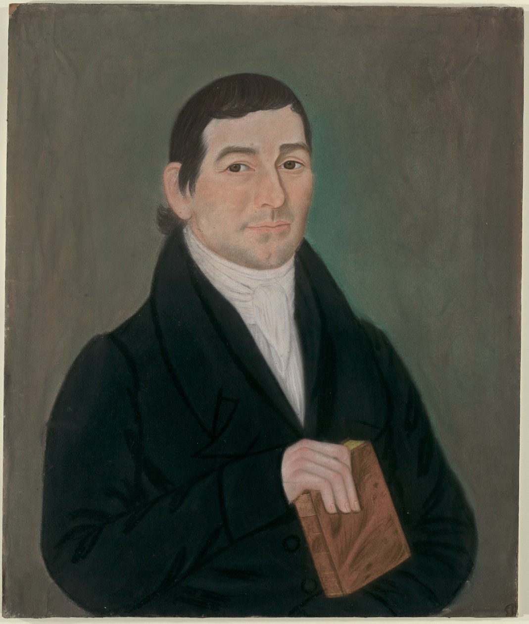 Portrett av en mann som holder en bok av Micah Williams