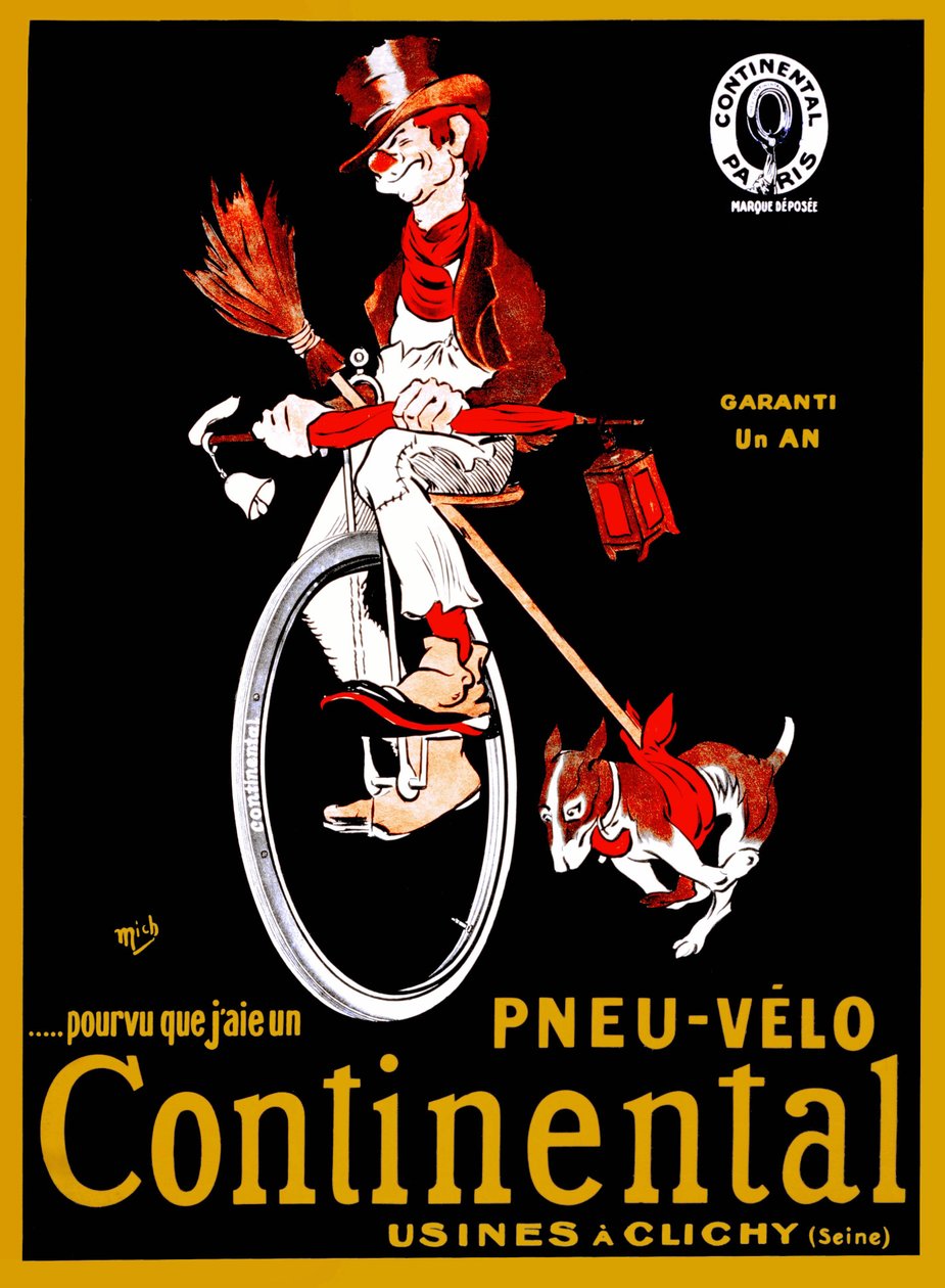 Reklameplakat for Continental-dekk. av Mich