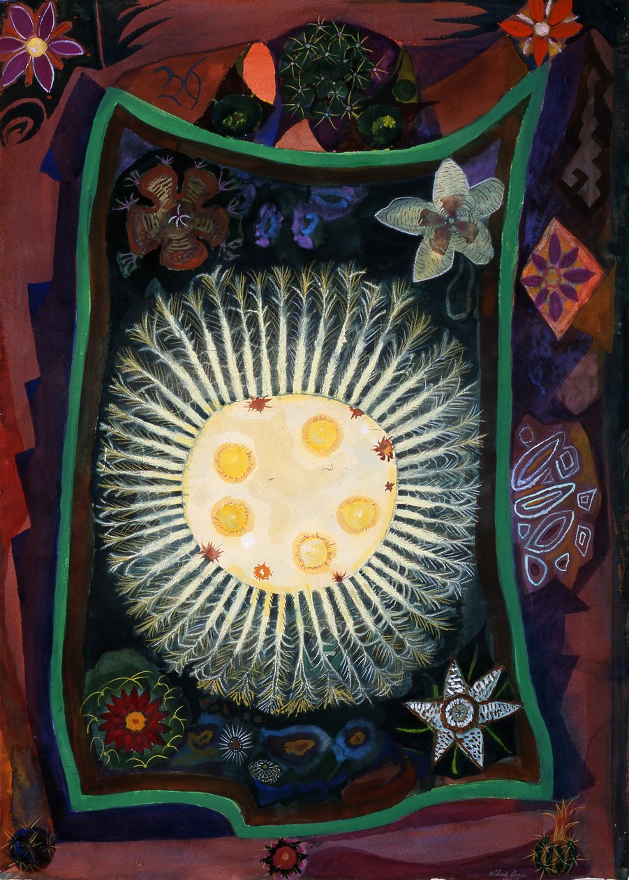 Homage to Echincactus, 1999 (wc på papir) av Michael Chase