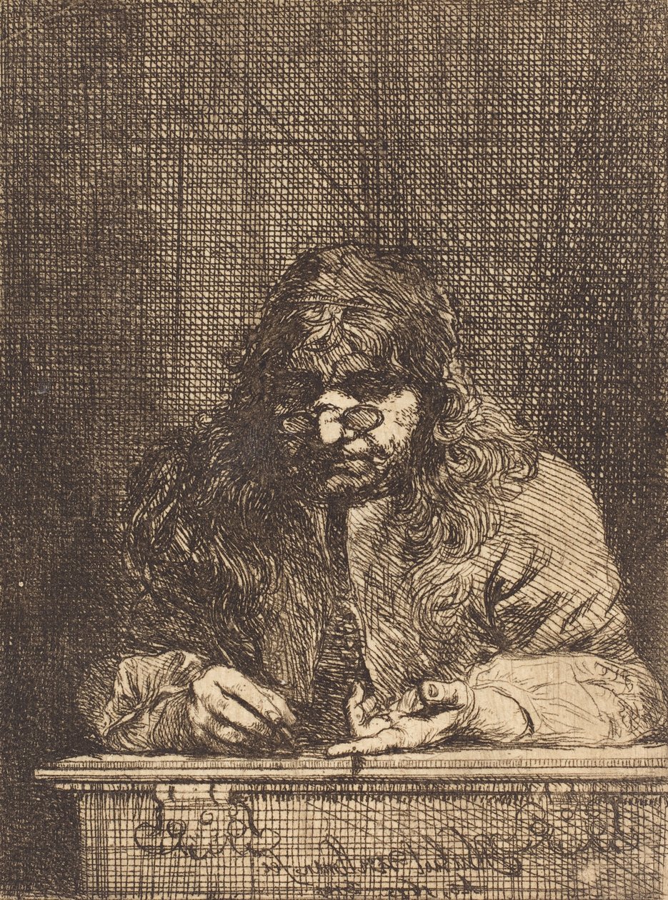 Selvportretttegning, 1675 (etsing på lagt papir) av Michael Leopold Willmann