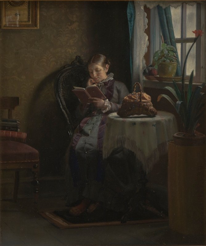 Anna Ancher leser av Michael Peter Ancher