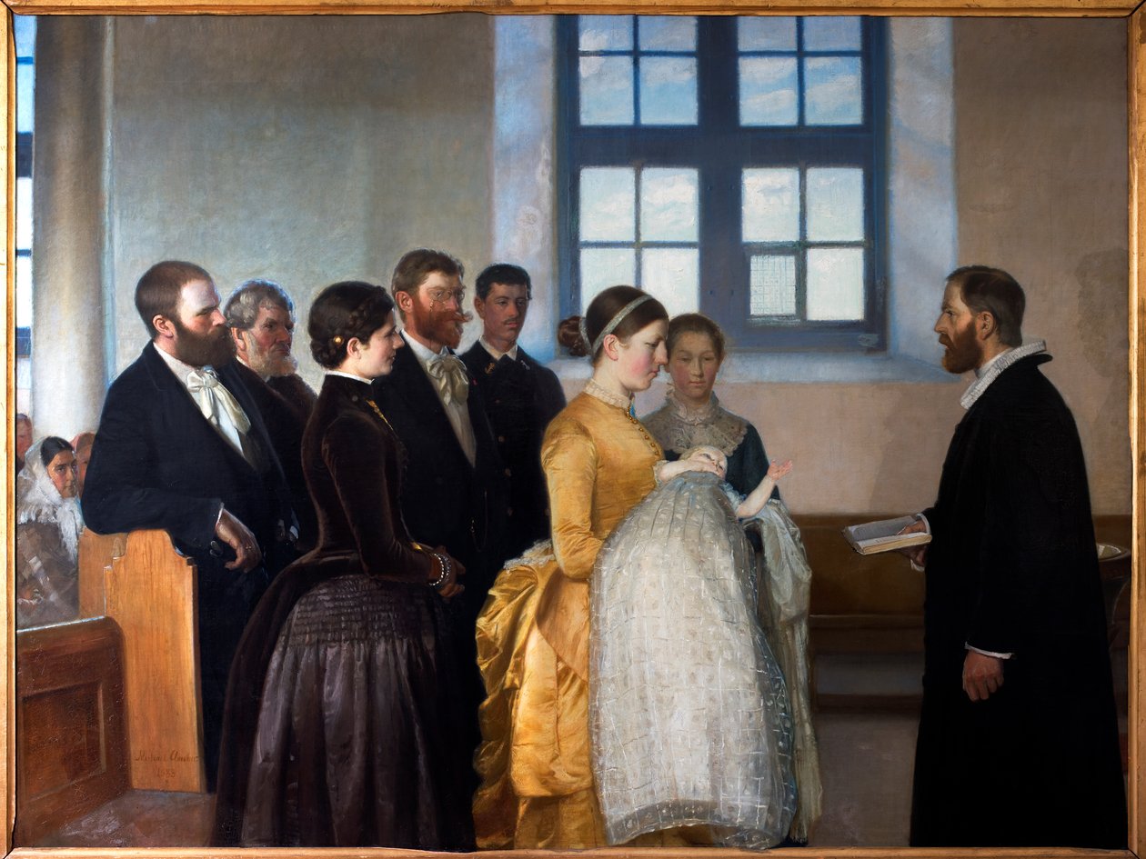 En BarnedabA Baptism av Michael Peter Ancher