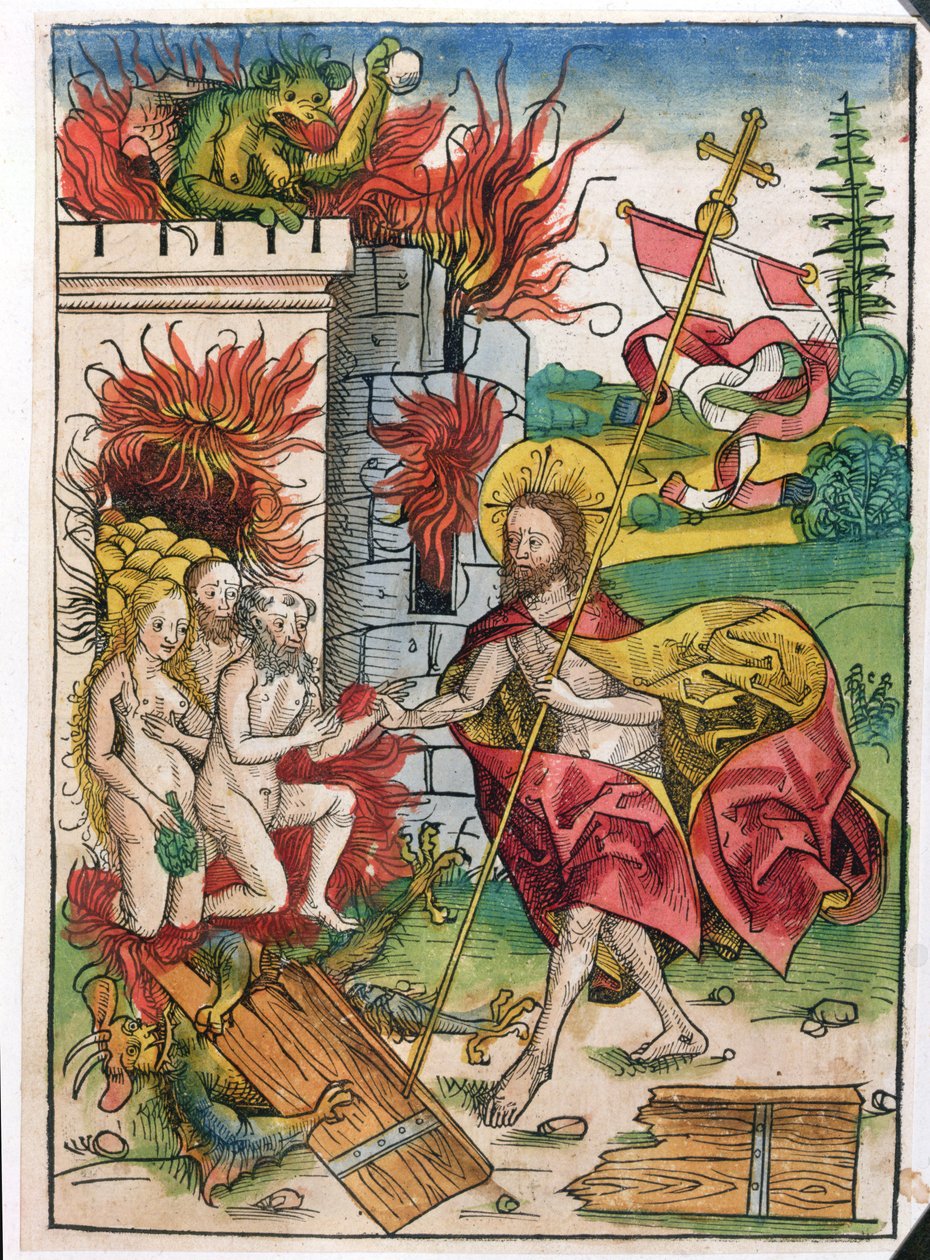 Kristus i limbo, 1491 (fargetresnitt) av Michael Wolgemut