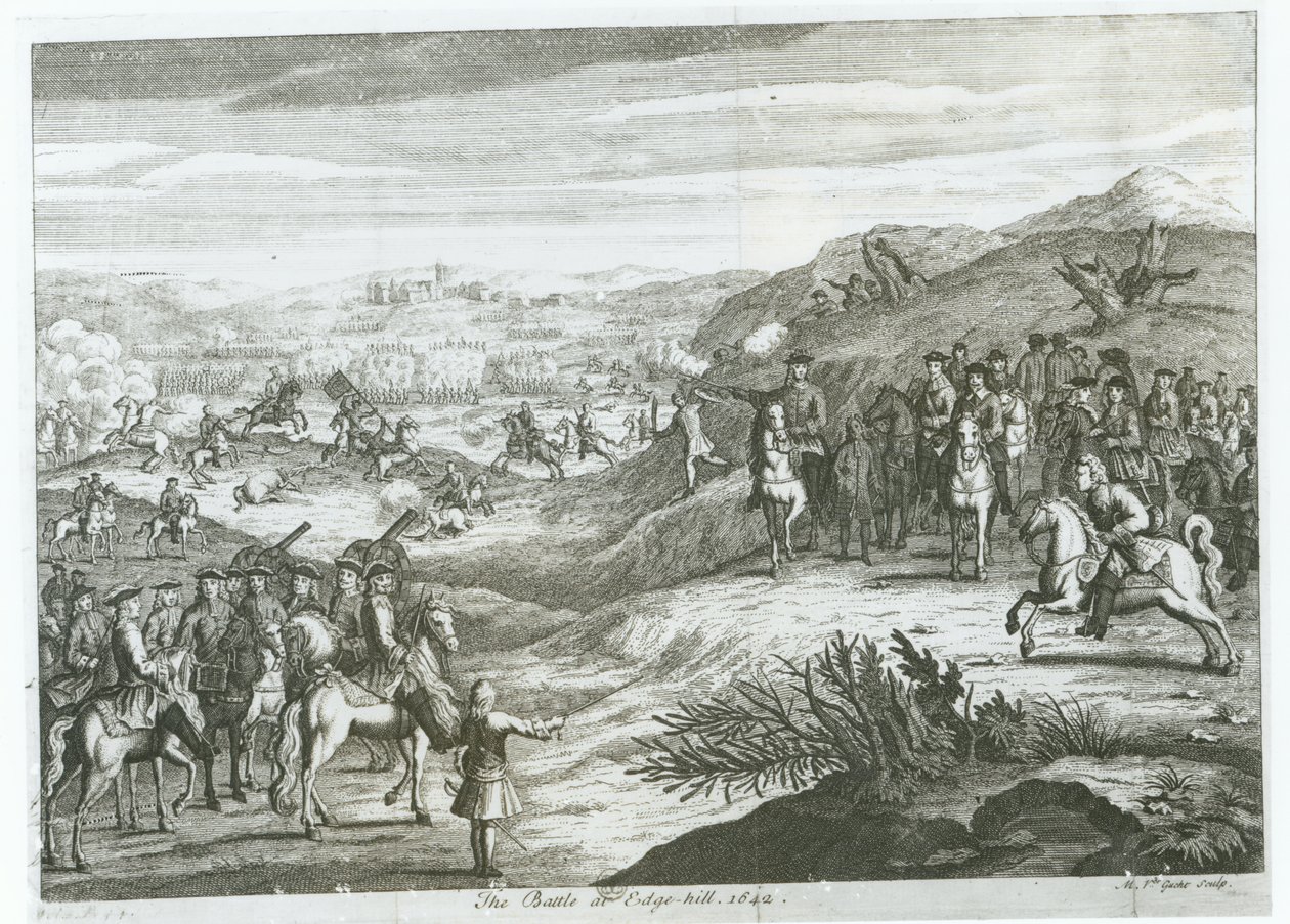 Slaget ved Edgehill, 23. oktober 1642 av Michael van der Gucht