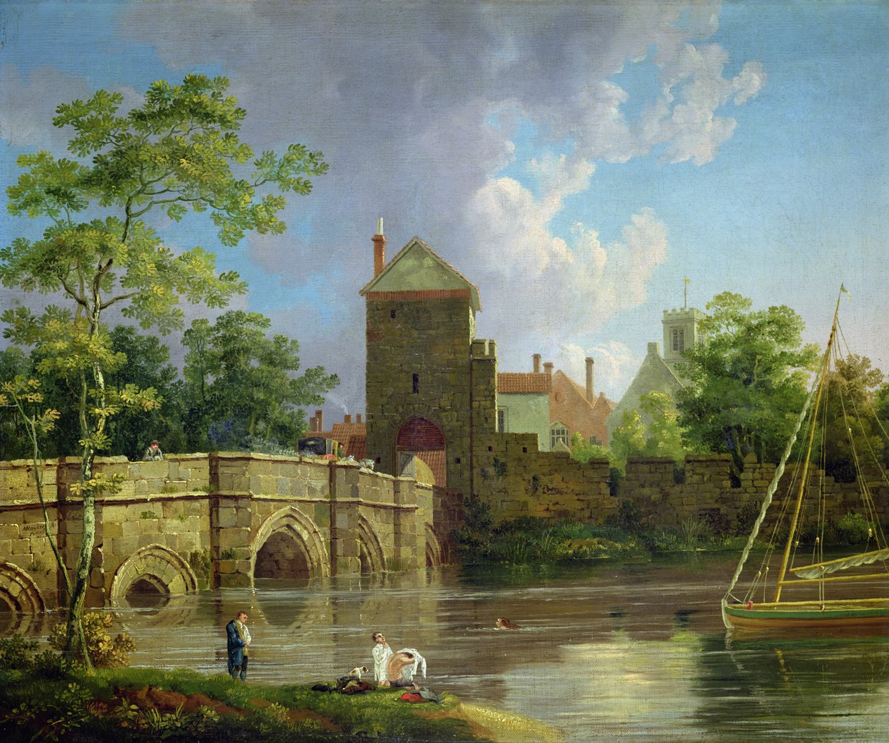 Layerthorpe Postern, York, ca. 1769 (olje på lerret) av Michael (1743-1801) Rooker