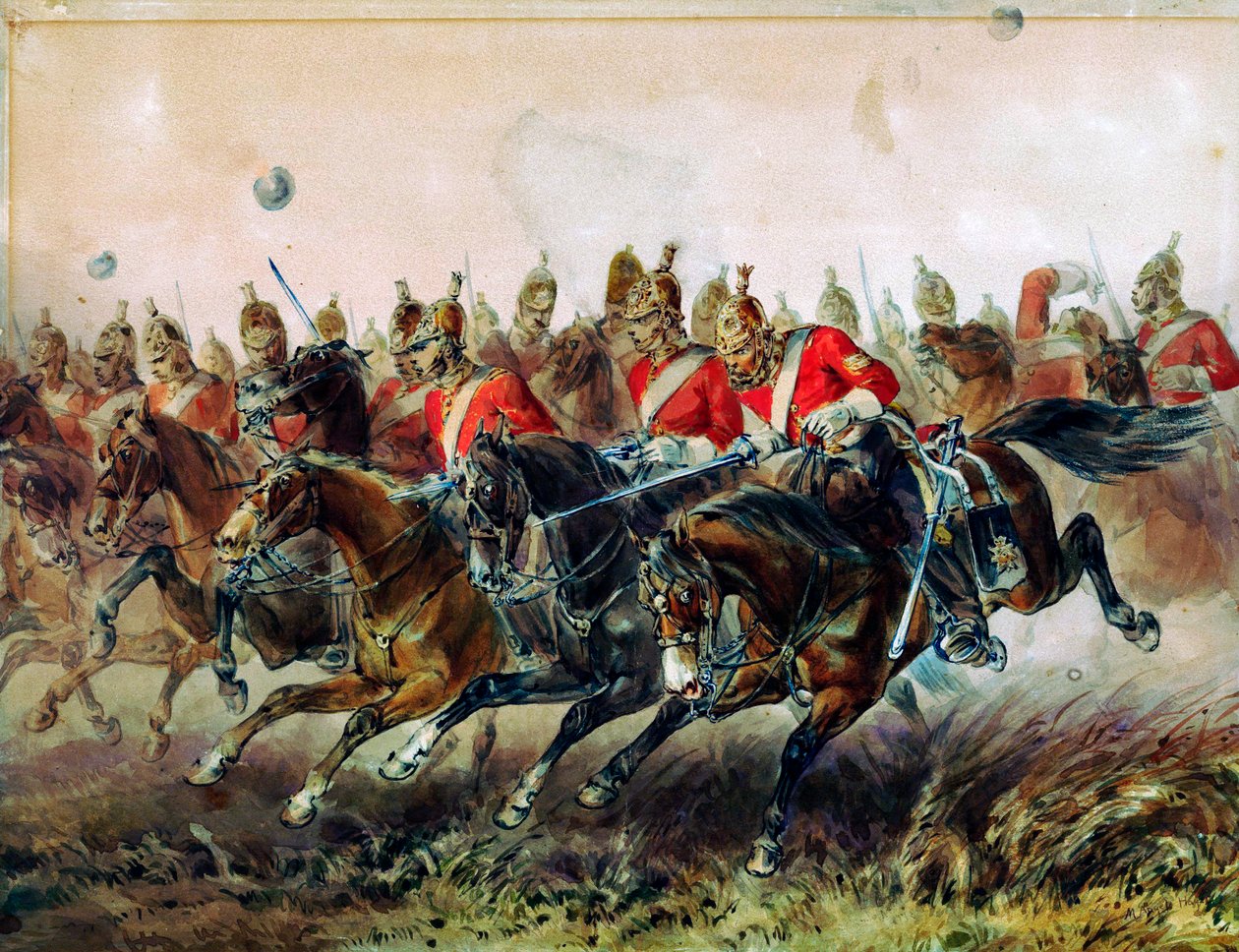 Anklagen for den lette brigaden under slaget ved Balaclava, 1854 av Michael Angelo Hayes