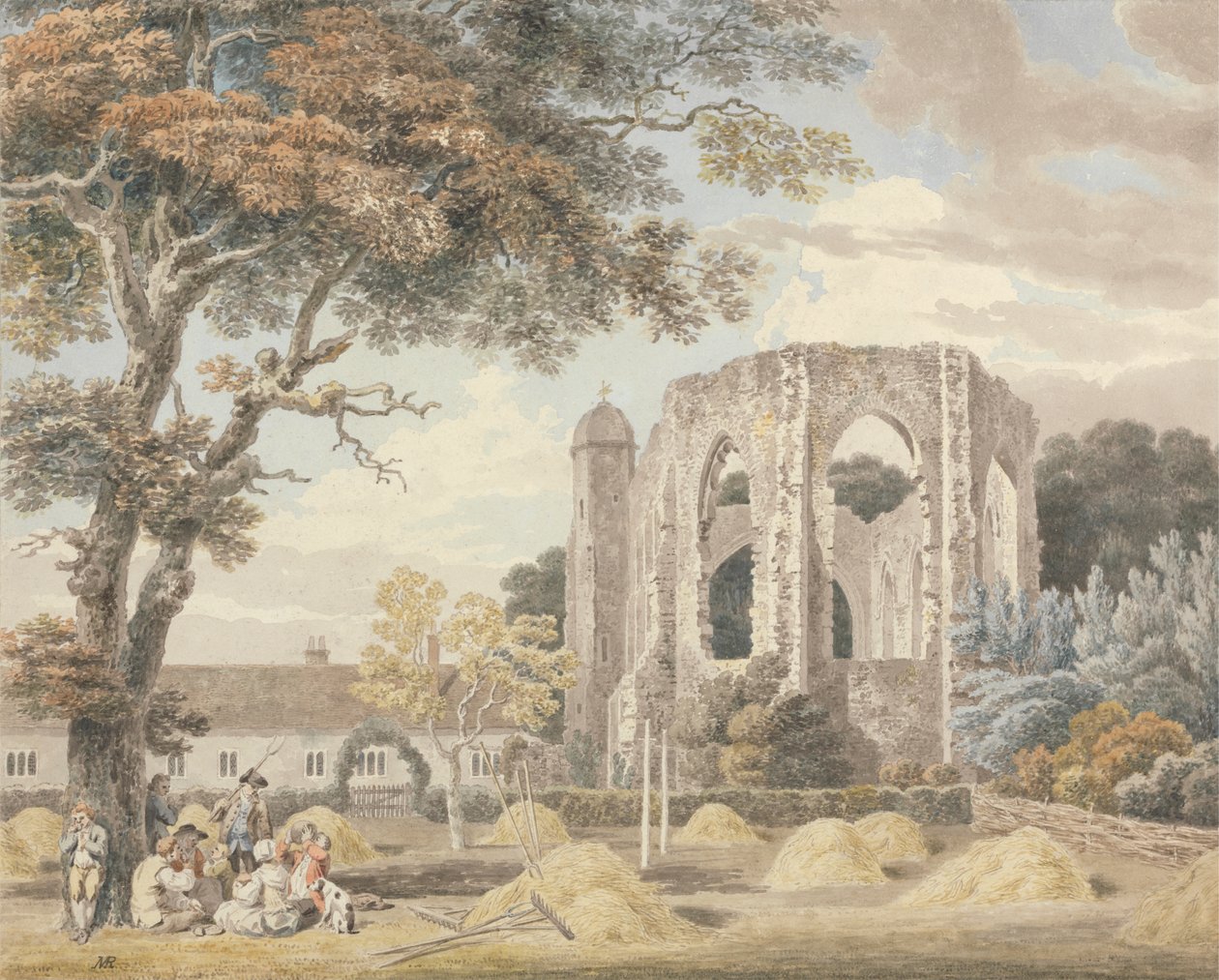 The Chapel of the Greyfriars Monastery, Winchester av Michael Angelo Rooker