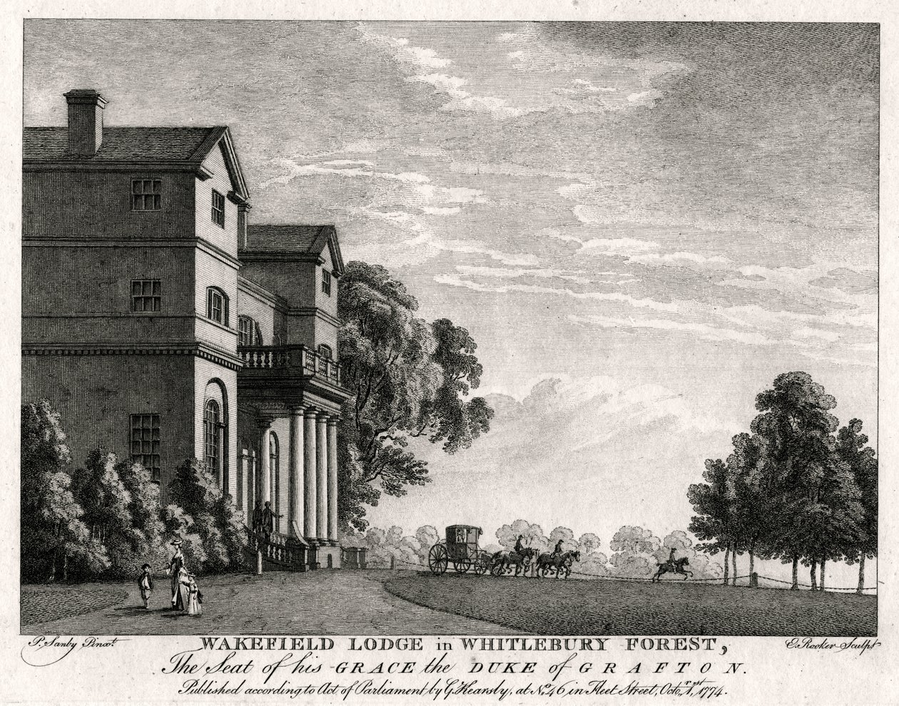 Wakefield Lodge i Whitlebury Forest, Northamptonshire, 1774 av Michael Angelo Rooker
