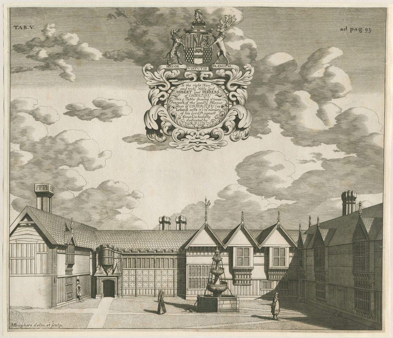 Chartley Manor House: gravering, nd [1653-1686] (trykk) av Michael Burghers