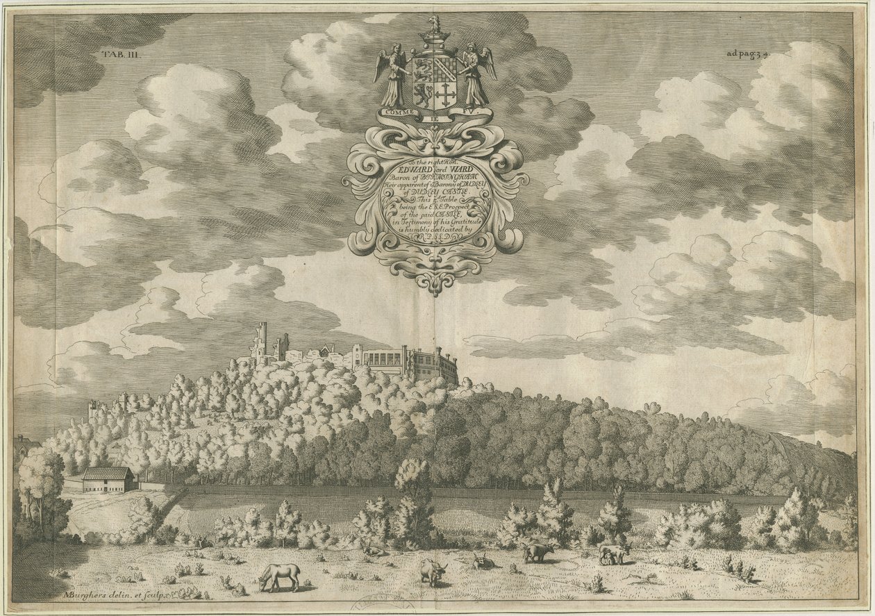 Dudley Castle: kobberplategravering, nd [1653-1686] av Michael Burghers