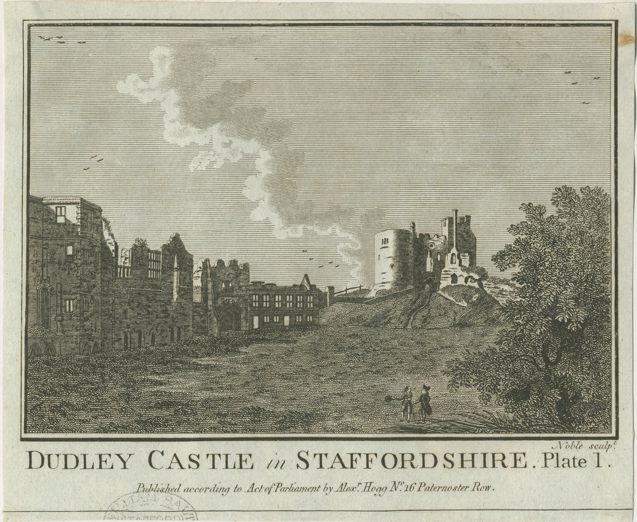Dudley Castle: kobberplategravering, nd [1653-1686] av Michael Burghers