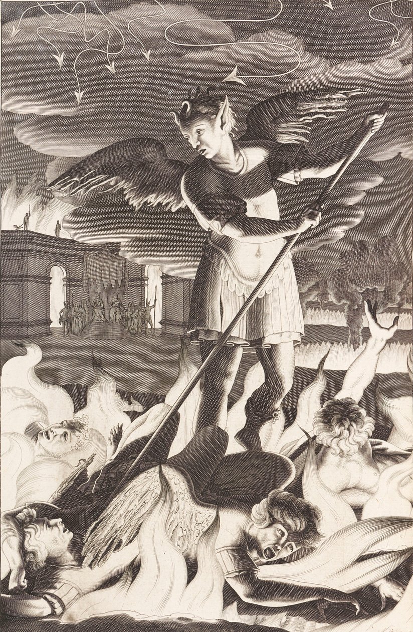 Illustrasjon for John Miltons Paradise Lost, 1688. av Michael Burghers
