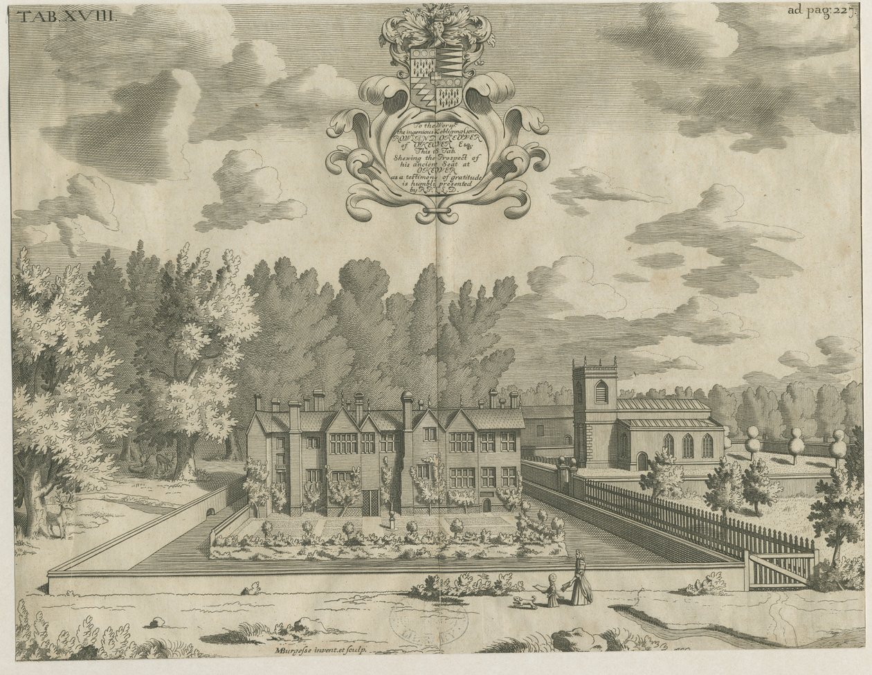 Okeover Hall: gravering, nd [1653 - 1686] av Michael Burghers
